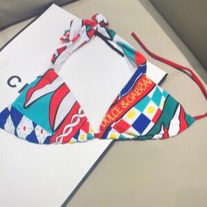 Dolce & Gabbana Multicolor Patterned Bikini Top